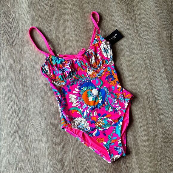 Kate Spade Cinch Front Underwire One Piece Swimsuit - Picture 1 of 12